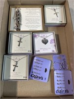 Hallmark cross necklaces, heart necklace and
