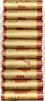 (10) Rolls 1950's Wheat Cent Penny Lot