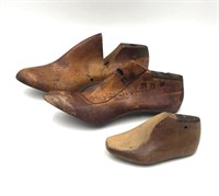 3 Vintage Wooden Shoe Lasts in Various Sizes
