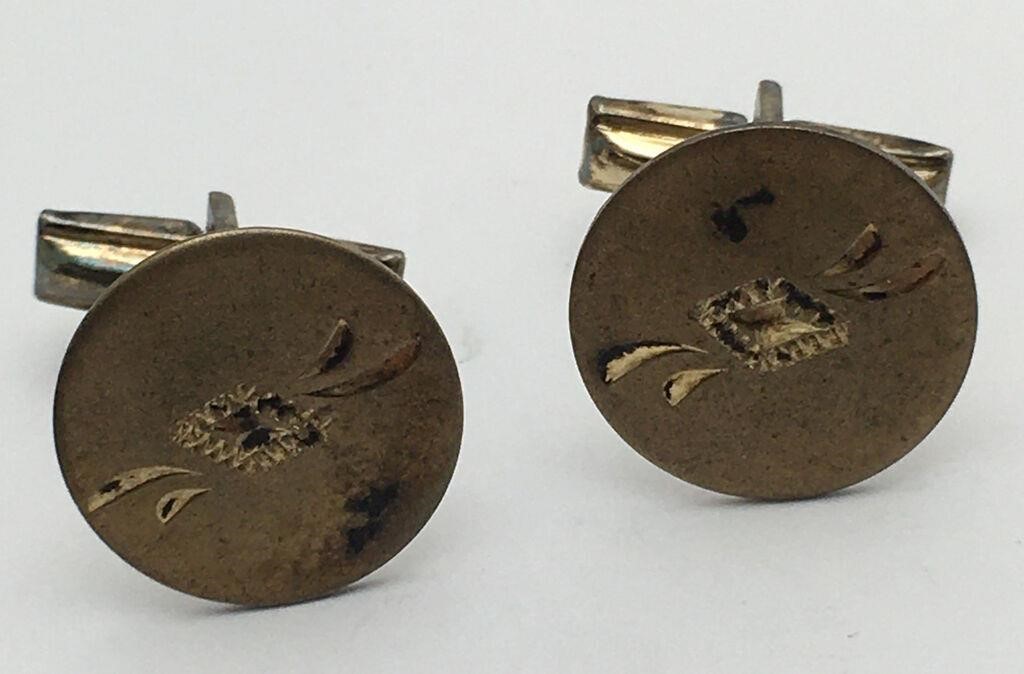 Sterling Silver Gold Tone Cuff Links