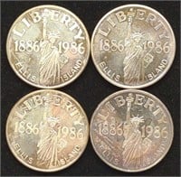 (4) 1986 .999 Fine Silver Troy Ounce Coins