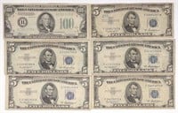 1934A $100 Bill & (5) $5 Silver Certificates