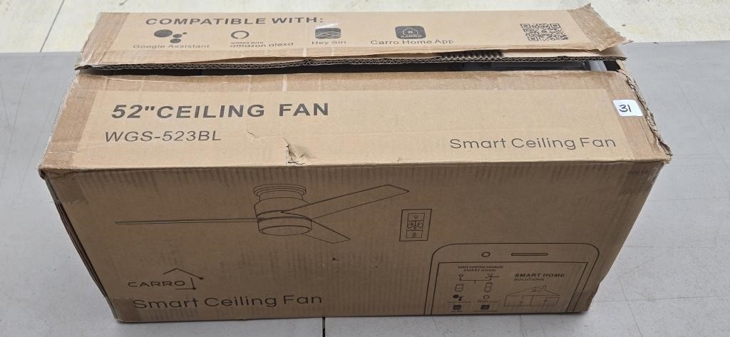 Carro Smart Ceiling Fan, Unsure if complete