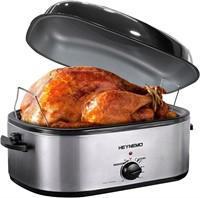 Electric Turkey Roaster Oven, Silver