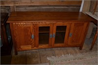 Oak craftsman style 4 door credenza
