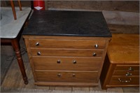 Oak finish 3 drawer cabinet