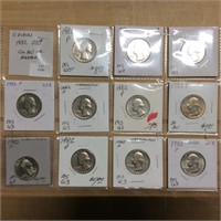 11 PIECE LOT 1982-P 25C CHOICE BU OR BETTER