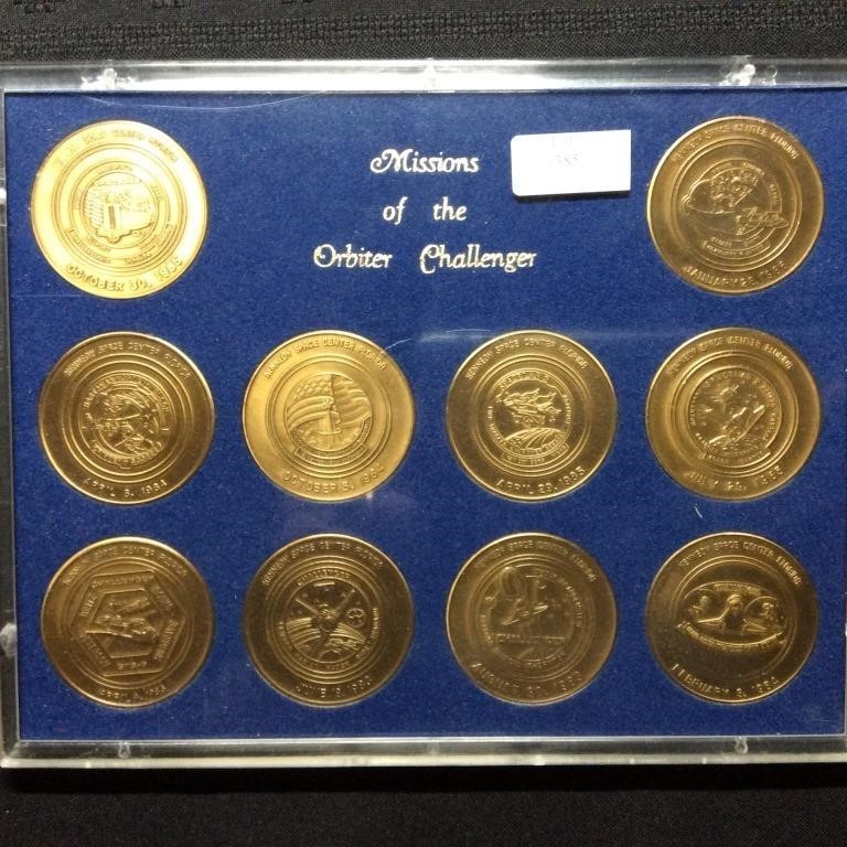 10 PIECE SET "MISSIONS OF THE ORBITER CHALLENGER"