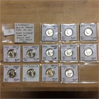 1941-1945 P,D,S MERCURY 10C SET GEM SET