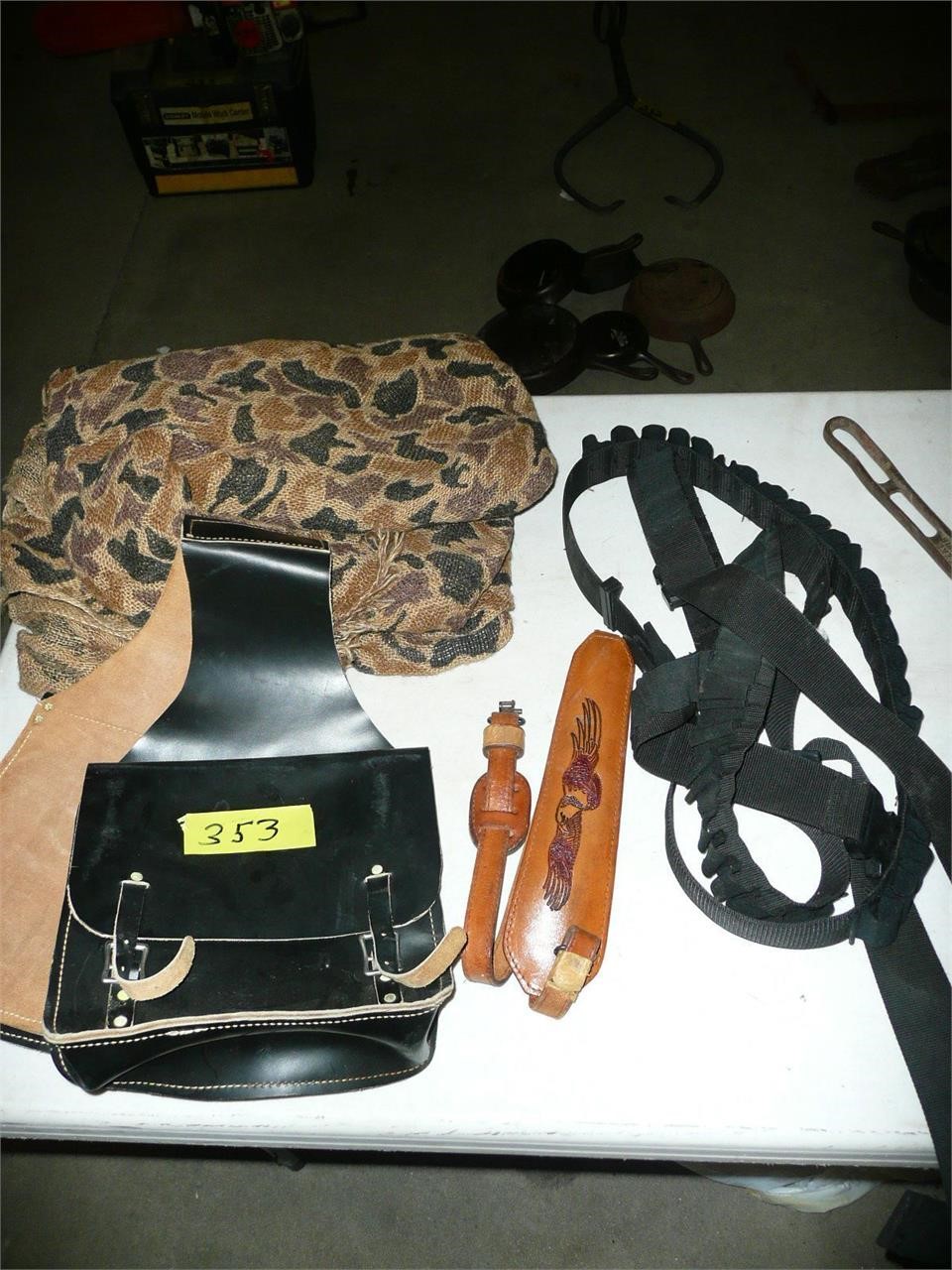 Saddle Bag, Camouflage Net, Rifle Sling