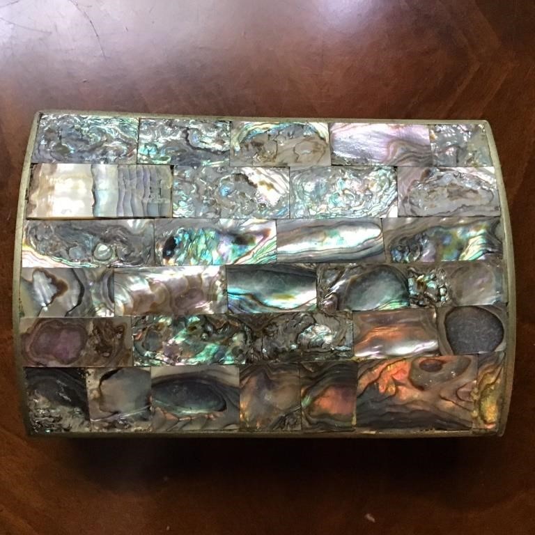 ABALONE METAL TRINKET DISH