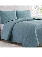 $116(K)Bedspread Coverlet Set Spa-Blue