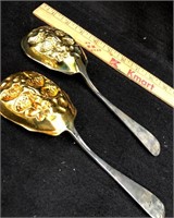 Lot of 2 Flatware Pieces Serving Fork and Spoon