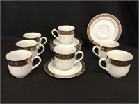 Fine Bohemian Porcelain Cups and Saucers