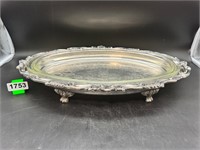 Very Nice Silverplated Serving Tray w/pyrex insert