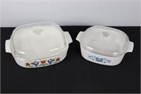 Two Vintage Corningware Casseroles