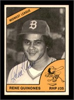 Rene Quinones Autographed 1977 Burlington Bees