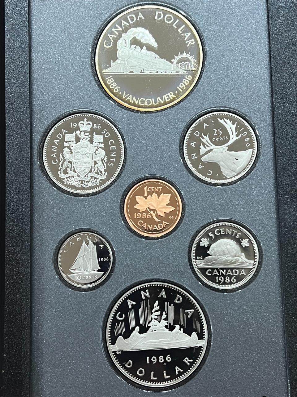 1986 Cdn Silver Double Dollar Set-Vancouver