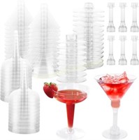 RHBLME 100pk 5oz Plastic Martini Glasses
