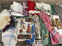 Vintage kitchen linens - tablecloth's, skirt