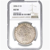1896-O Morgan Silver Dollar NGC AU50