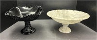 Marble and Glass Pedestal Bowls