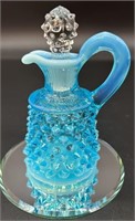 Fenton Blue Opal Hobnail Cruet Uv Reactive Under