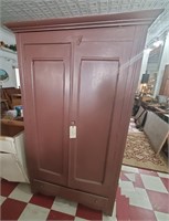 Tall primitive antique linen cabinet lined w cedar
