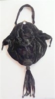 Velvet hand bag with print satin lining & mirror