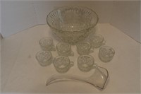 Punch bowl, cups, and ladel