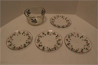 Pfaltzgraff Christmas plates, bowls, & glasses