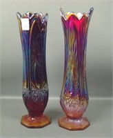 (2) Indiana Red Heirloom Swung Vases.