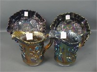 (4) Pc. Imperial IG Smoke. Carnival Glass Lot