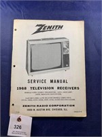Zenith service manual 1968 TV receivers