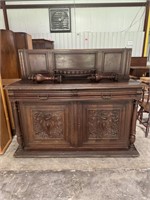 Vintage Carved Hunt Sideboard