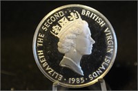 1985 British Virgin Islands 20 Dollar Silver Coin