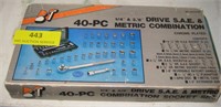 40 Pc Socket Set-SAE & Metric in Box