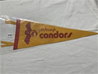 PITTSBURGH CONDORS PENNANT FELT IN GOOD CONDITION