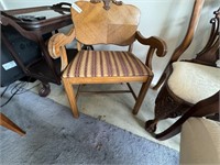 ORNATE WOODEN ARM CHAIR