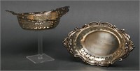 Gorham Sterling Silver Repousse Pierced Dishes, Pr