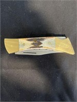 Case pocket knife with leather sheath