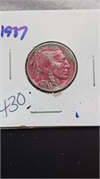 1937 Buffalo Nickel Painted