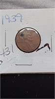 1939 Wheat Back Penny Has Hole