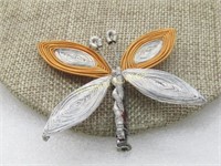 Vintage Silver & Gold Wrapped Butterfly Brooch, Ha