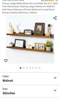 Picture Ledge Wall Shelves 36 inch Width Set of