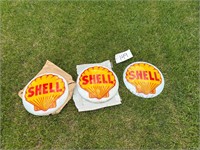 (3) Shell Gas Pump Globe Lenses