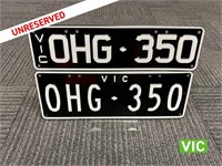 Victorian Number Plates OHG 350