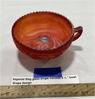 Imperial Slag glass single handles bowl Grape