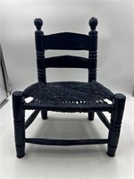 Doll sized wicker chair navy blue