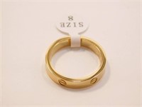 New Gold Tone Band Style Ring (Size 8) New in